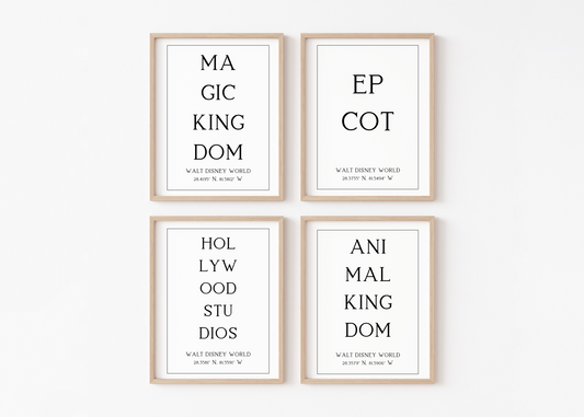 Magical Parks Co-ordinates Print